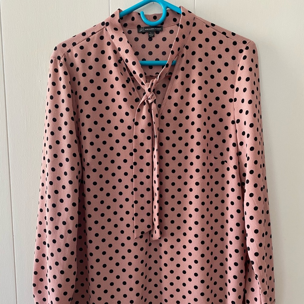 Adrianna Papell Tie Neck Blouse